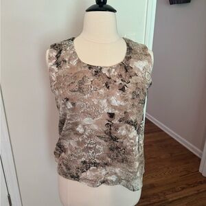Chicos. Size 3(1X). Lace tank with built in shell. Brown and cream.
